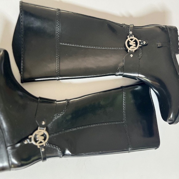 Michael Kors Fulton Harness Tall Black Rain Boots – Women’s Size 8, Waterproof, - Picture 1 of 3